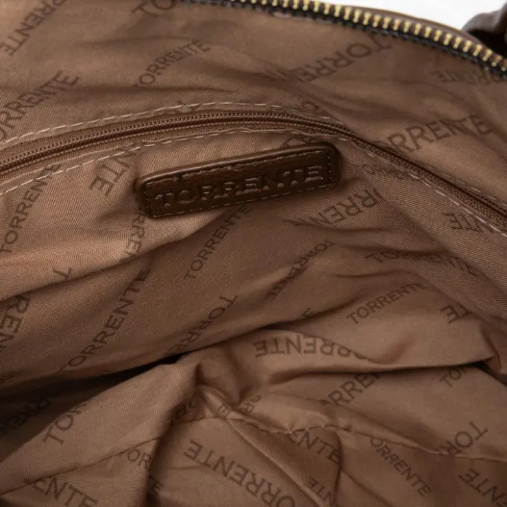 TORRENTE Sac petit modèle imprimé serpent similicuir anse ajustable 35x24x10cm Femme MARRON FONCE Discount