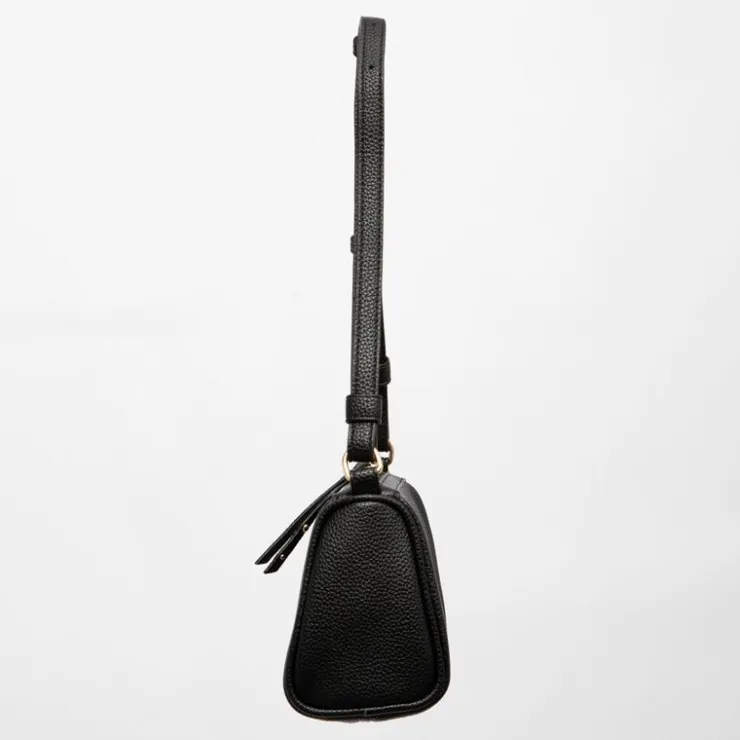 GEORGES RECH Sac similicuir grainé tya avec logo doré 22,5x9,5x13,5 cm Femme NOIR