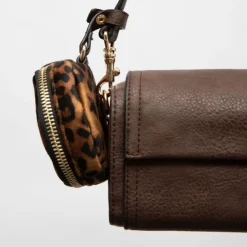 GEORGES RECH Sac similicuir tulay 22x8x11cm avec trousse imprimé léopard Femme MARRON FONCE Clearance