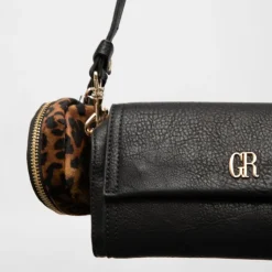 GEORGES RECH Sac similicuir tulay 22x8x11cm avec trousse imprimé léopard Femme NOIR Outlet