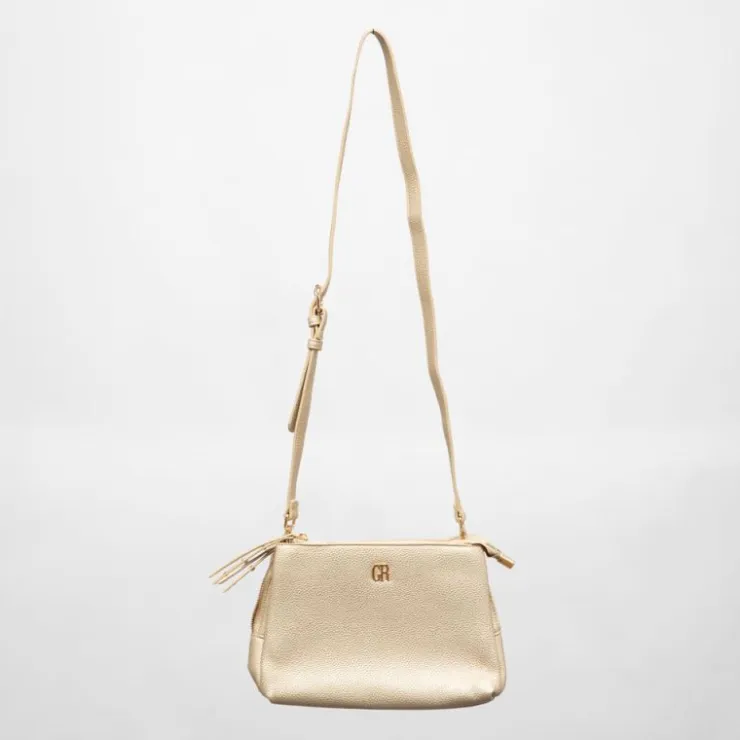 GEORGES RECH Sac similicuir zippée à clous dé sabrina 25x11x16cm Femme OR Clearance