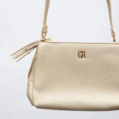 GEORGES RECH Sac similicuir zippée à clous dé sabrina 25x11x16cm Femme OR Clearance