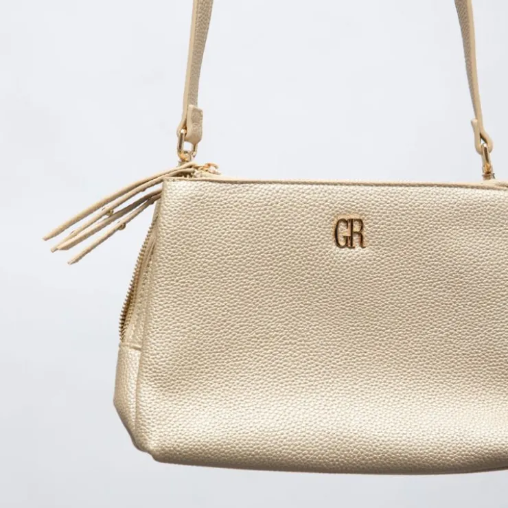 GEORGES RECH Sac similicuir zippée à clous dé sabrina 25x11x16cm Femme OR Clearance