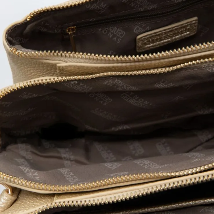 GEORGES RECH Sac similicuir zippée à clous dé sabrina 25x11x16cm Femme OR Clearance