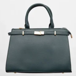 GEORGES RECH Sac thumette trapèze avec clip doré 32x13x22cm Femme BLEU New