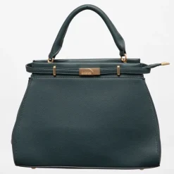 GEORGES RECH Sac tracie trapèze similicuir effet serpent 34,5x13x24cm Femme BLEU New