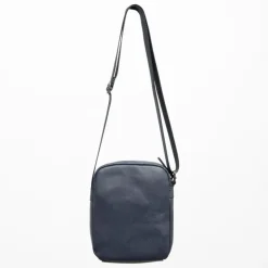 TORRENTE Sacoche avec anse ajustable similicuir 26x30x8cm Homme BLEU FONCE New