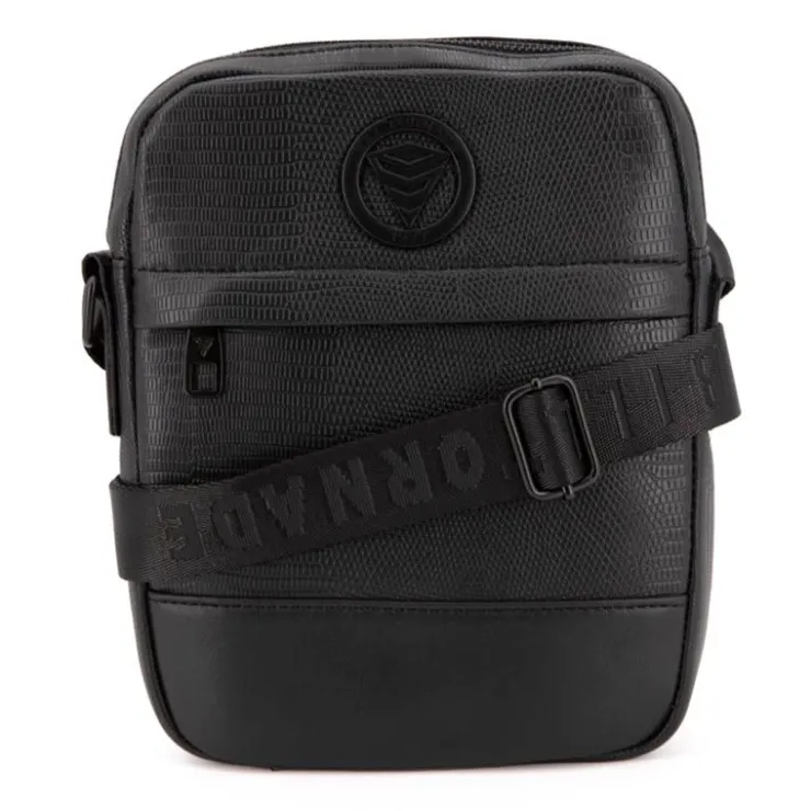 BILL TORNADE Sacoche motif reptile 25x20x4,5cm Mixte NOIR New