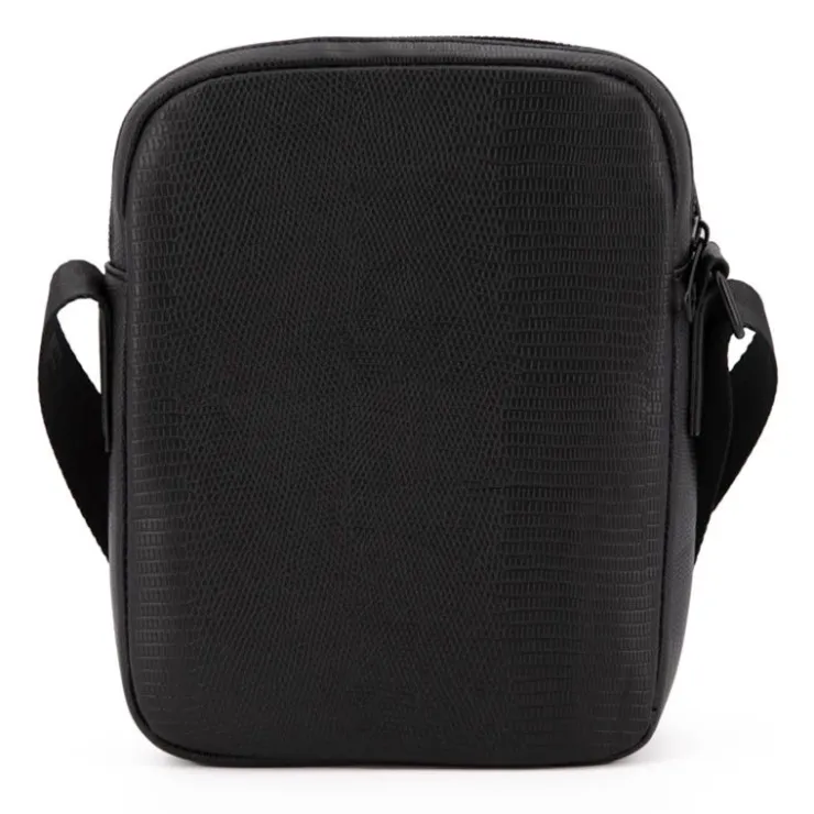 BILL TORNADE Sacoche motif reptile 25x20x4,5cm Mixte NOIR New