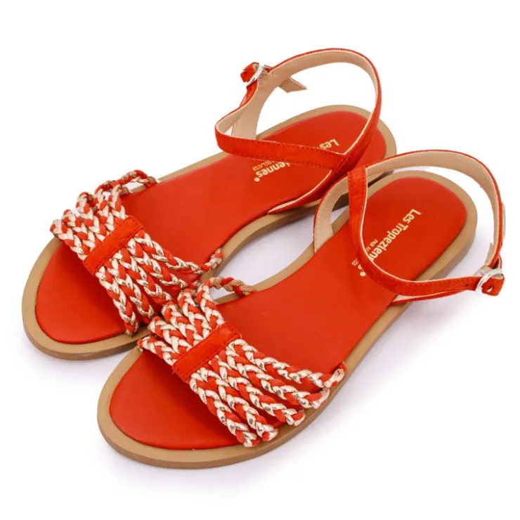 LES TROPEZIENNES PAR M.BELARBI Sandale à une bride tressée Lanou Femme ORANGE Online