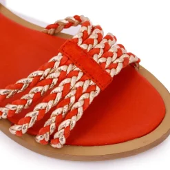 LES TROPEZIENNES PAR M.BELARBI Sandale à une bride tressée Lanou Femme ORANGE Online