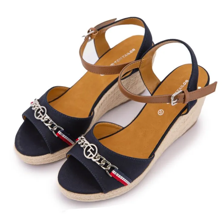 TOM TAILOR Sandale compense navy 5390010026 t36/41 Femme BLEU FONCE
