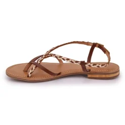 LES TROPEZIENNES PAR M.BELARBI Sandales à entre-doigts irisé Monatres Femme MARRON Best