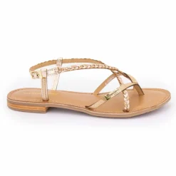 LES TROPEZIENNES PAR M.BELARBI Sandales à entre-doigts irisé Monatres Femme OR New