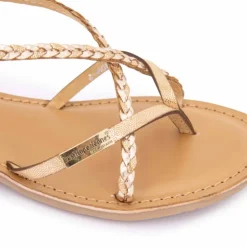 LES TROPEZIENNES PAR M.BELARBI Sandales à entre-doigts irisé Monatres Femme OR New