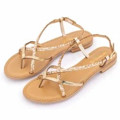 LES TROPEZIENNES PAR M.BELARBI Sandales à entre-doigts irisé Monatres Femme OR New