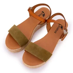 BIOSTOCK Sandales à plateforme bride sev military Femme KAKI Best