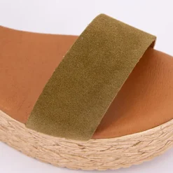 BIOSTOCK Sandales à plateforme bride sev military Femme KAKI Best