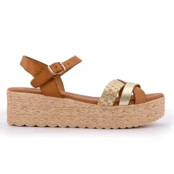 BIOSTOCK Sandales à plateforme multi avellana Femme MARRON Online