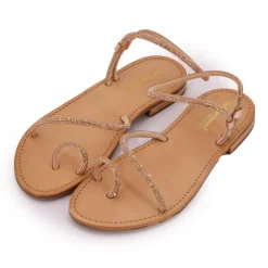 LES TROPEZIENNES PAR M.BELARBI Sandales à strass Hodaxa argent Femme OR ROSE