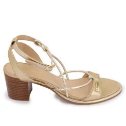 LES TROPEZIENNES PAR M.BELARBI Sandales à talons bride irisée Lilonbuc Femme BEIGE