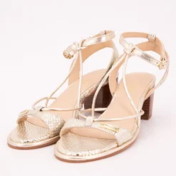 LES TROPEZIENNES PAR M.BELARBI Sandales à talons 6cm Lilon à motif serpent Femme OR Outlet