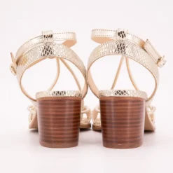 LES TROPEZIENNES PAR M.BELARBI Sandales à talons 6cm Lilon à motif serpent Femme OR Outlet