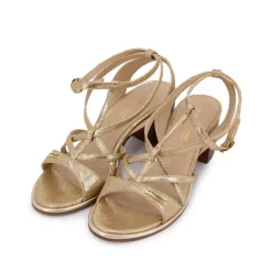 LES TROPEZIENNES PAR M.BELARBI Sandales à talons 6cm Lirao irisé Femme OR Best