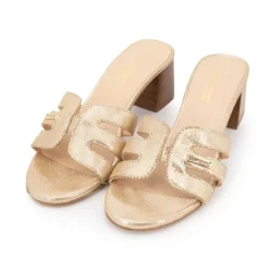 LES TROPEZIENNES PAR M.BELARBI Sandales avec talons 5cm Livia Femme OR Clearance