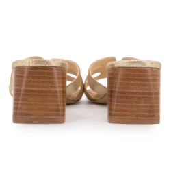 LES TROPEZIENNES PAR M.BELARBI Sandales avec talons 5cm Livia Femme OR Clearance