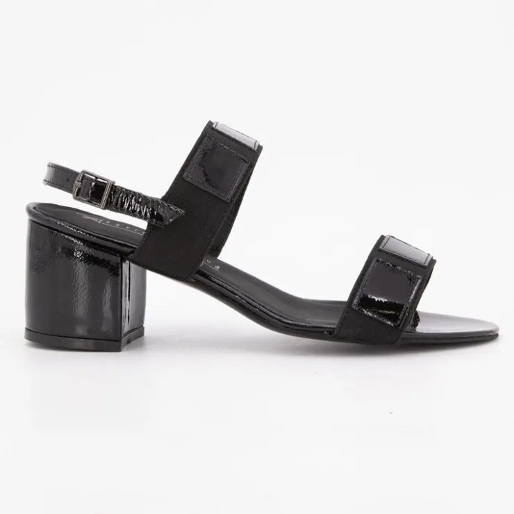 XAVIER DANAUD Sandales basses à talons épais brillant Femme NOIR Sale