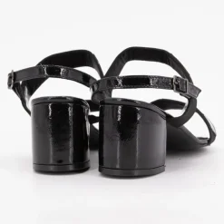 XAVIER DANAUD Sandales basses à talons épais brillant Femme NOIR Sale