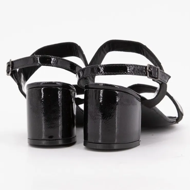 XAVIER DANAUD Sandales basses à talons épais brillant Femme NOIR Sale