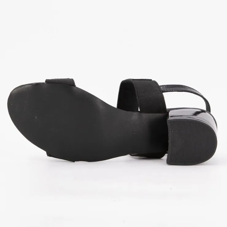 XAVIER DANAUD Sandales basses à talons épais brillant Femme NOIR Sale