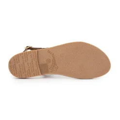 LES TROPEZIENNES PAR M.BELARBI Sandales batresse leopard tan avec tresse en cuir dorée Femme MARRON CLAIR Sale