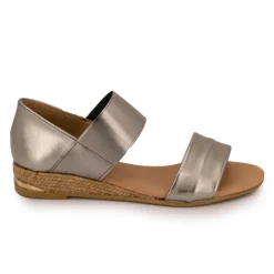 PINAZ Sandales brillantes effet chromé compensées Femme ARGENT Hot