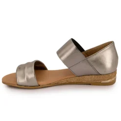 PINAZ Sandales brillantes effet chromé compensées Femme ARGENT Hot