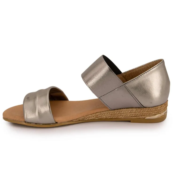 PINAZ Sandales brillantes effet chromé compensées Femme ARGENT Hot