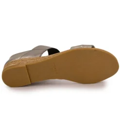 PINAZ Sandales brillantes effet chromé compensées Femme ARGENT Hot