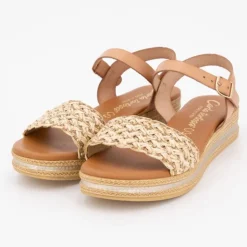 CARLA TORTOSA Sandales compensees negro t36/41 Femme BEIGE Clearance