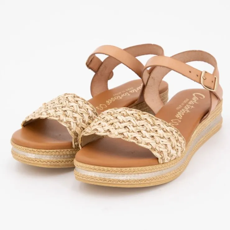 CARLA TORTOSA Sandales compensees negro t36/41 Femme BEIGE Clearance