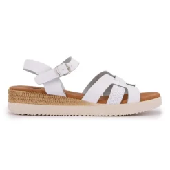 BIOSTOCK Sandales compensées à brides larges Femme BLANC Discount