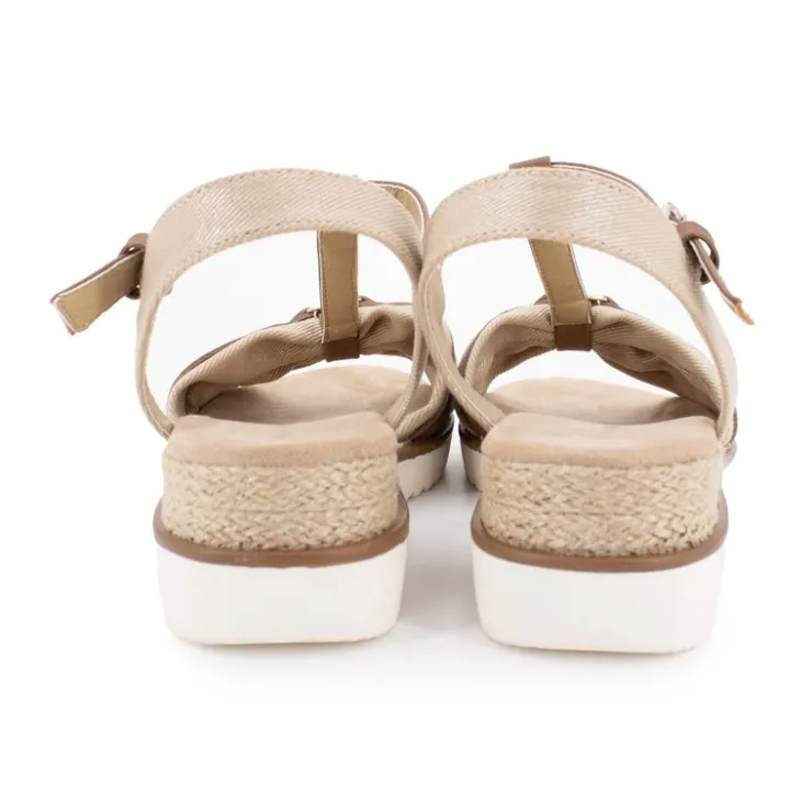 TOM TAILOR Sandales compensées avec corde semelle blanche Femme BEIGE Outlet