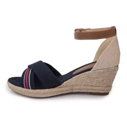 TOM TAILOR Sandales compensées beige et bleu nuit Femme BLEU FONCE Online