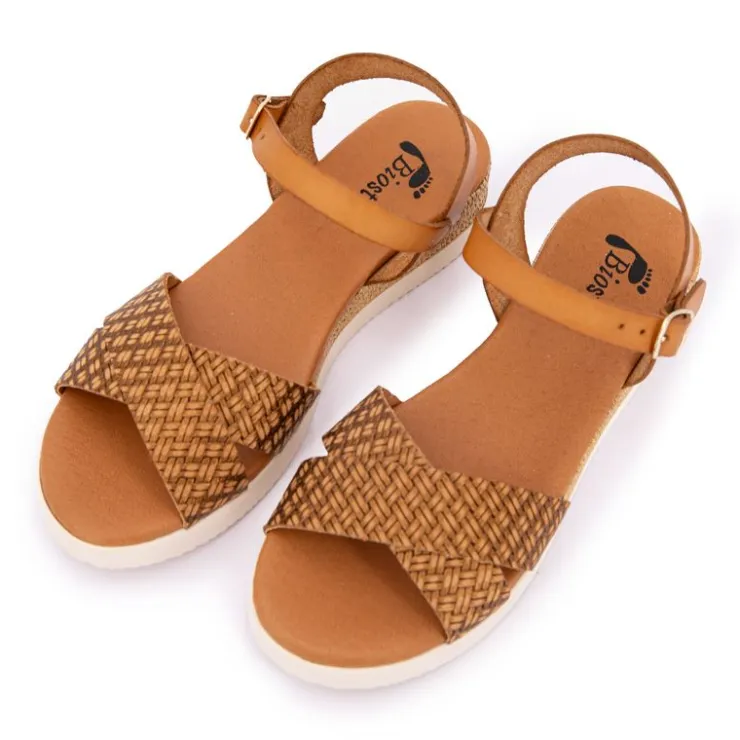 BIOSTOCK Sandales compensées corfu Femme MARRON Discount