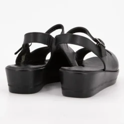 XAVIER DANAUD Sandales compensées cuir lisse Femme NOIR