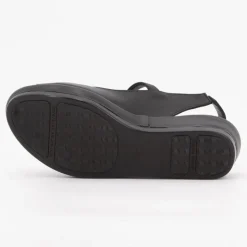 XAVIER DANAUD Sandales compensées cuir lisse Femme NOIR