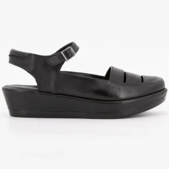 XAVIER DANAUD Sandales compensées cuir avec boucle Femme NOIR Discount