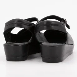 XAVIER DANAUD Sandales compensées cuir avec boucle Femme NOIR Discount