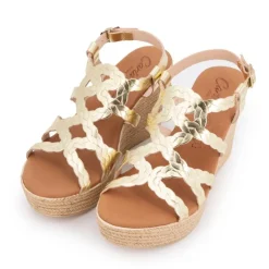 CARLA TORTOSA Sandales compensées lanières tressées avec boucle dé Femme OR Online